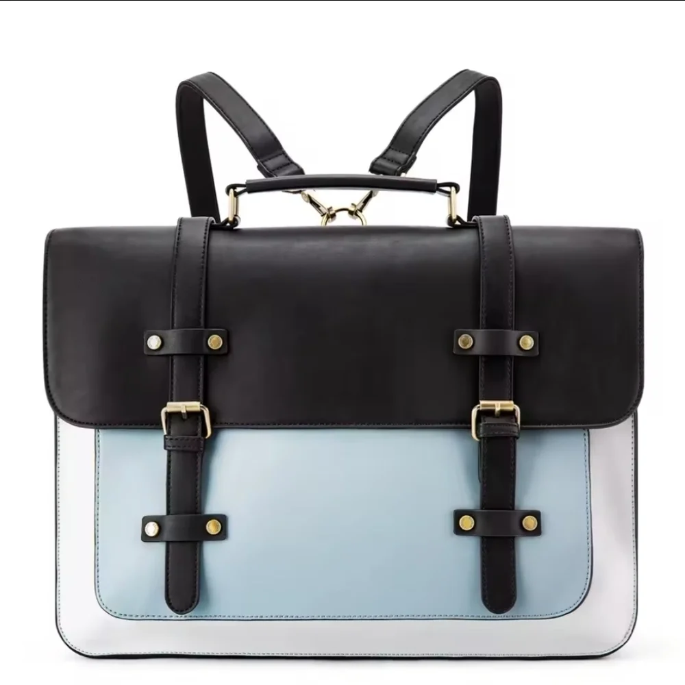 Ecosusi Sophisticated Black Blue Gray Backpack Briefcase Shoulder Bag Laptop Wor